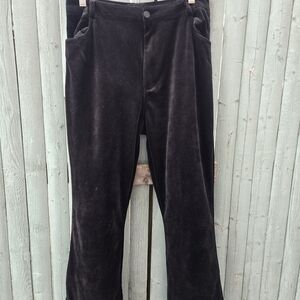 Goldie Black Velvet Pants Straight Leg Mid Rise Size M